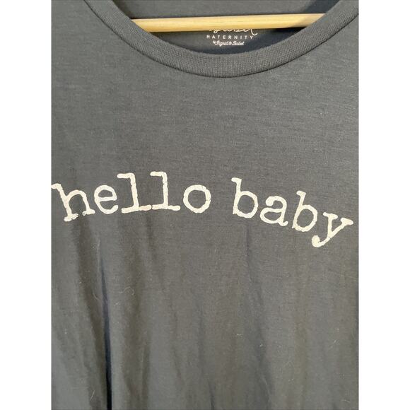 Isabel Maternity Women's HELLO BABY Shirt - Size Small gray NWOT - Picture 3 of 5